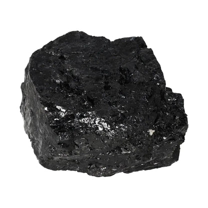 Rough Black Tourmaline Druze crystal from Sylvia Crystals, known for its potent cleansing properties and luxurious elegance.