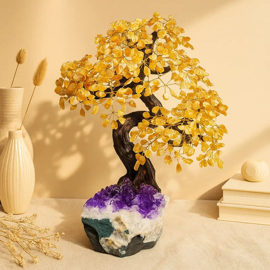 Rough Citrine Tree 55cm – Radiant Energy and Natural Beauty Sylvia Crystals Sp. z o.o.