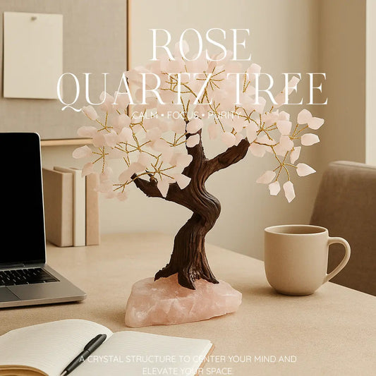 Rough Rose Quartz Tree 30cm – Gentle Love and Natural Beauty Sylvia Crystals Sp. z o.o.