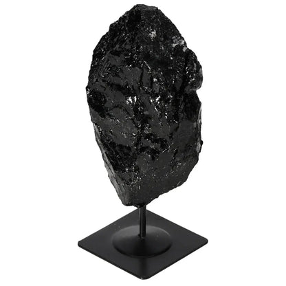 Rough Tourmaline on Metal Stand by Sylvia Crystals, showcasing premium quality and mystical charm of tourmaline.