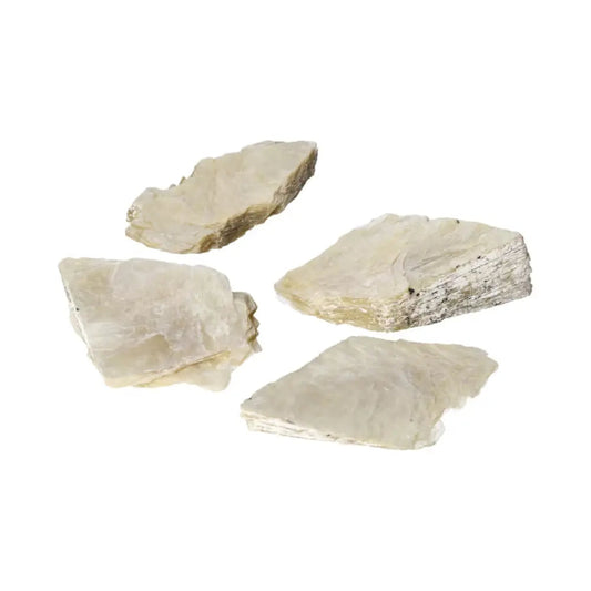Rough Yellow Mica L from Sylvia Crystals, showcasing stunning golden hues, handpicked for luxury and elegance.