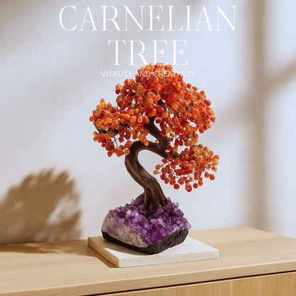 Getrommelter Karneol-Baum 65 cm – Lebendige Energie und polierte Eleganz
