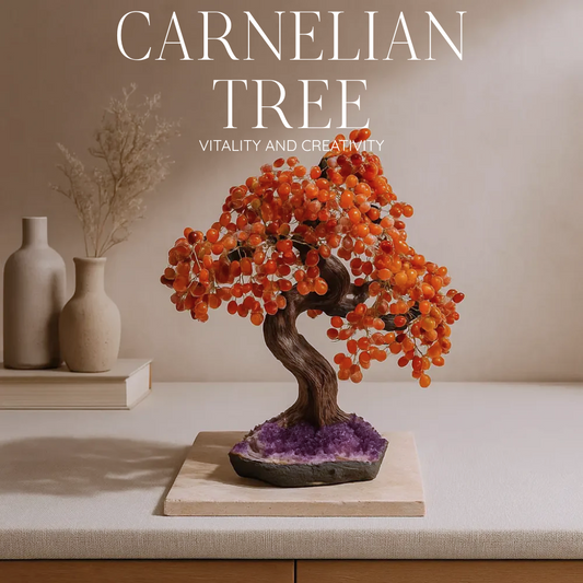 Getrommelter Karneol-Baum 65 cm – Lebendige Energie und polierte Eleganz