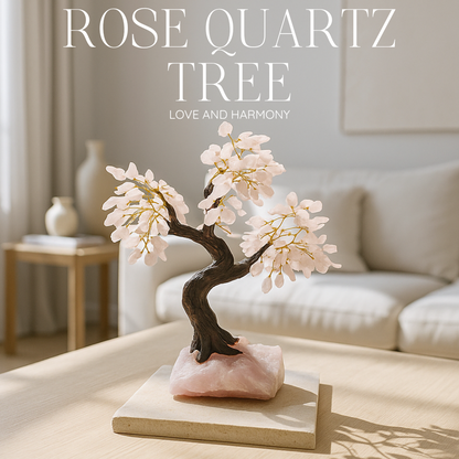 Rauer Rosenquarz-Baum 40 cm – Natürliche Liebe und beruhigende Energie