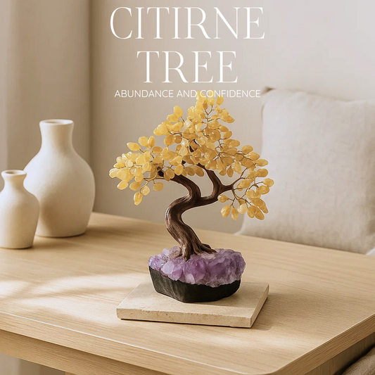 Getrommelter Citrinbaum 45 cm – Strahlende Freude und polierte Eleganz