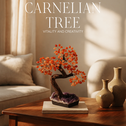 Getrommelter Karneol-Baum 45 cm – Lebendige Energie und polierte Eleganz