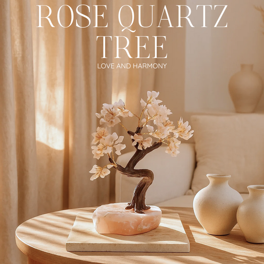 Rauer Rosenquarz-Baum 45 cm – Natürliche Liebe und sanfte Energie