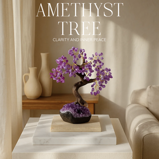 Getrommelter Amethystbaum 45 cm – Polierte Gelassenheit und spirituelle Energie