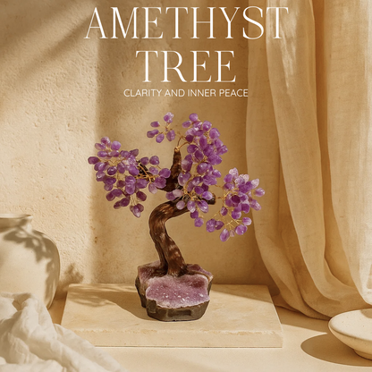 Getrommelter Amethystbaum 40 cm – Polierte Gelassenheit und spirituelle Energie