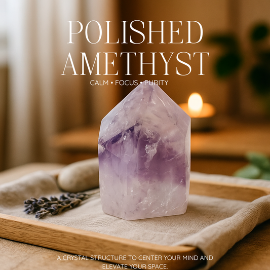 Polierter Amethyst-Obelisk