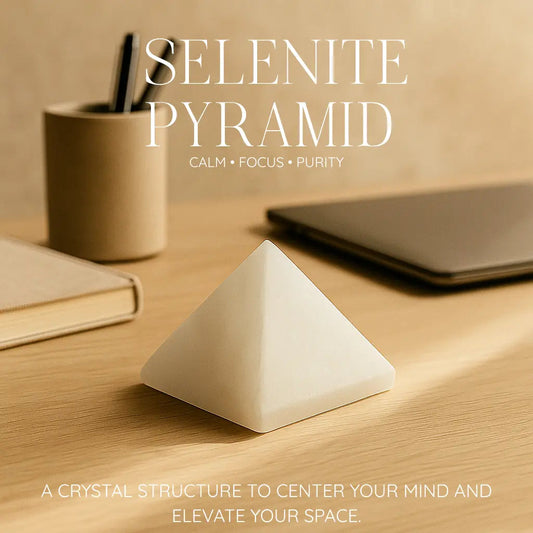 Selenite Pyramid 10cm Sylvia Crystals Sp. z o.o.