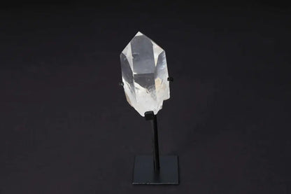 Semi Polished Clear Quartz Point on Stand for Amplifying Energy and Clarity, Perfect for Meditation and Energy Work