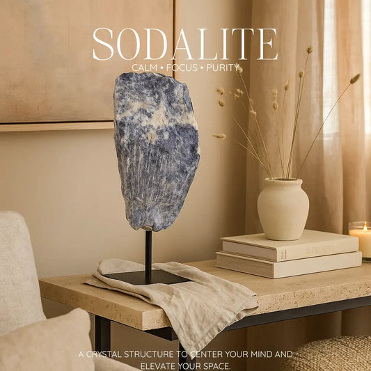 Sodalite on Metal Stand Sylvia Crystals Sp. z o.o.
