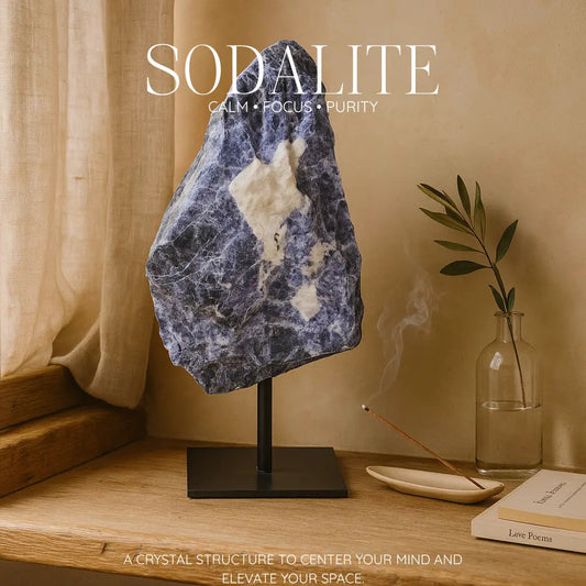 Sodalite on Metal Stand Sylvia Crystals Sp. z o.o.