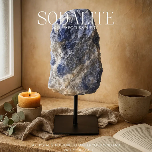 Sodalite on Metal Stand Sylvia Crystals Sp. z o.o.