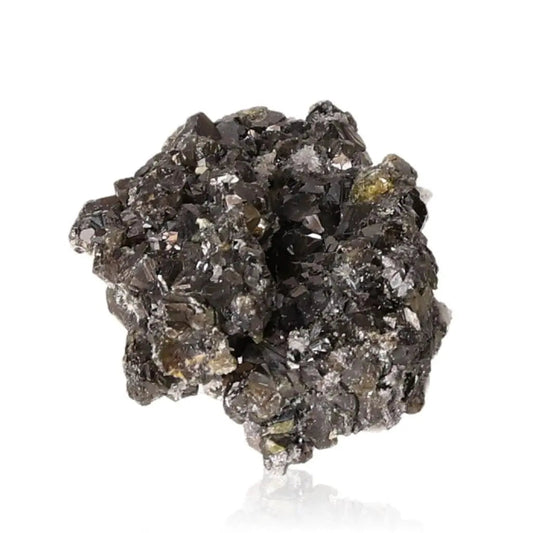 Premium Sphalerite crystal from Sylvia Crystals, showcasing fiery hues and rugged texture, ideal for enhancing spiritual journeys.