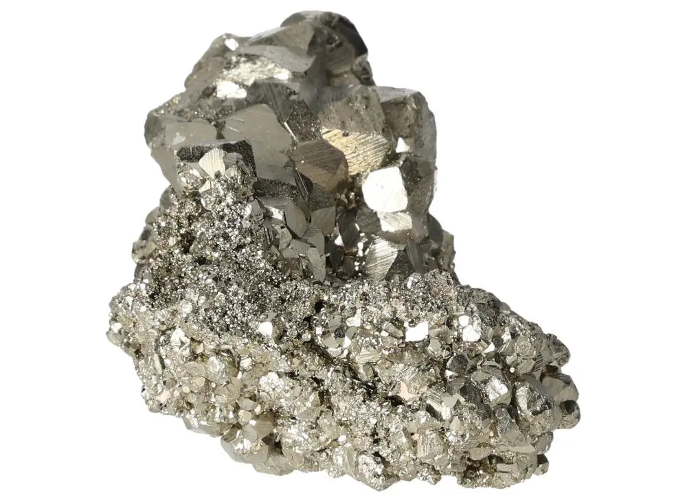 Superior Quality Pyrite Cluster showcasing metallic luster and geometric formations.