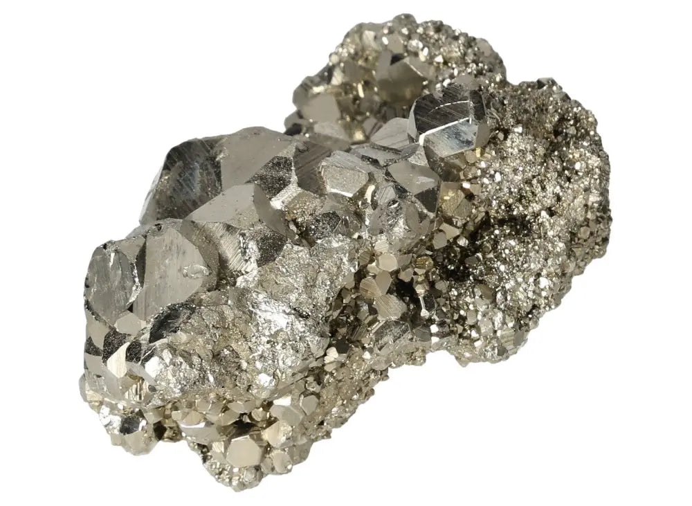 Superior quality pyrite cluster showcasing geometric formations and metallic luster; ideal for collectors and mineral enthusiasts.
