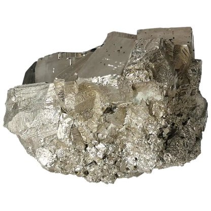 Superior quality pyrite cluster showcasing geometric formations and metallic luster for a stunning display piece.