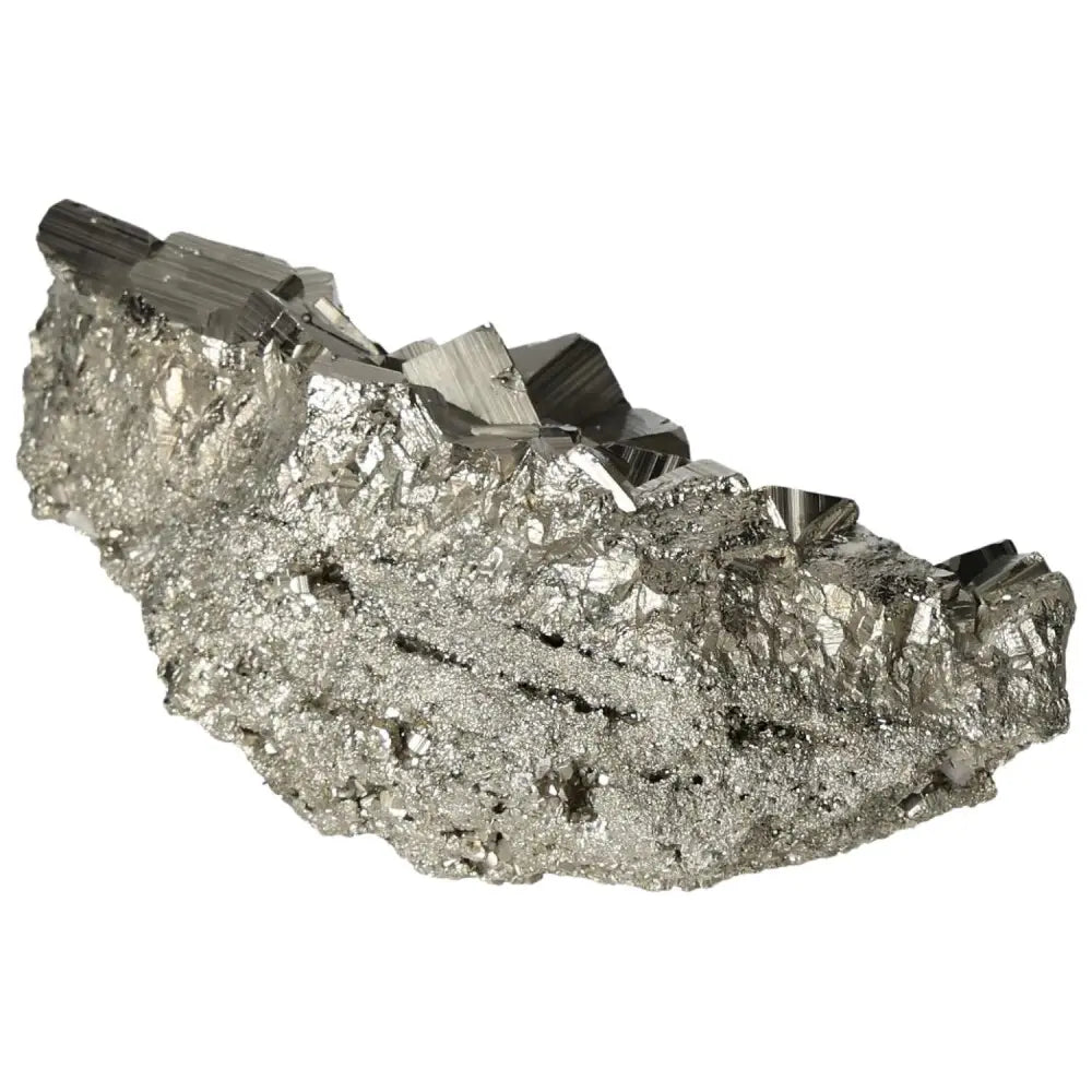 Superior Quality Pyrite Cluster featuring geometric formations and metallic luster, showcasing nature's elegant design.