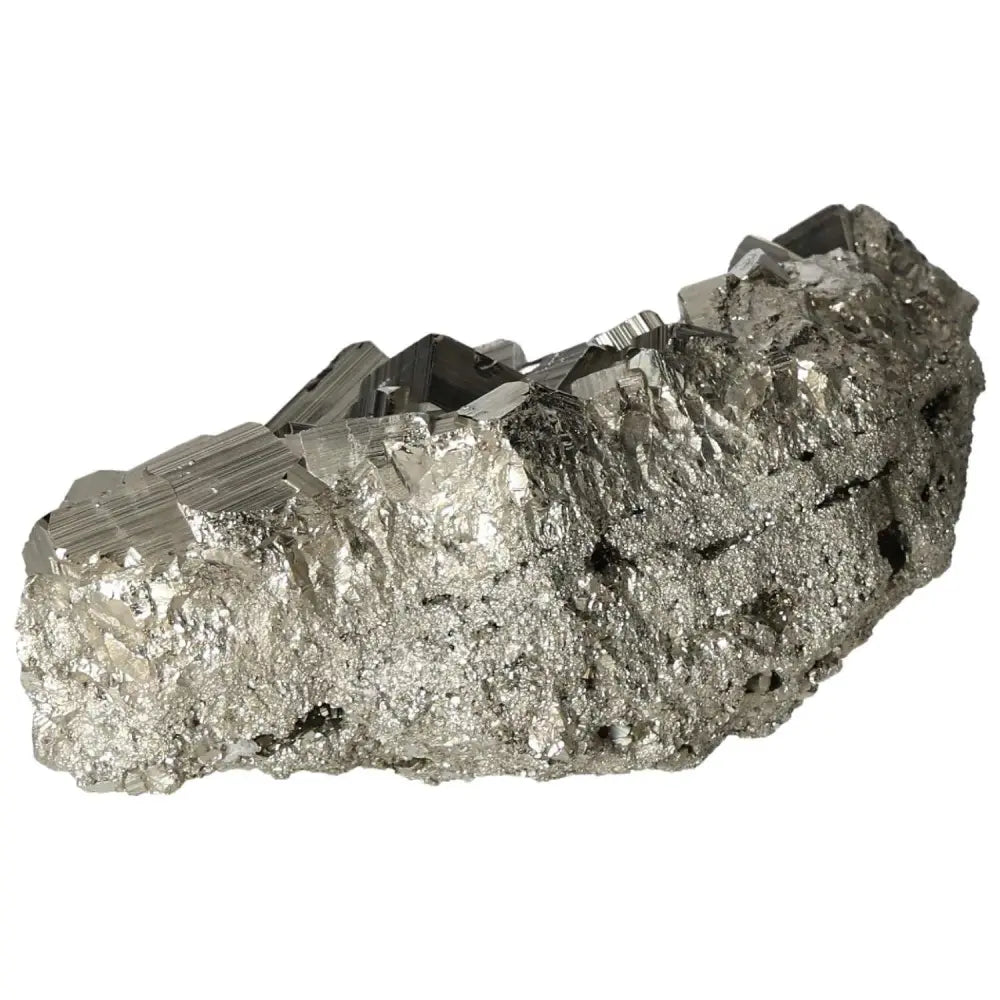 Superior quality pyrite cluster with geometric formations and metallic luster, showcasing nature's elegance and brilliance.