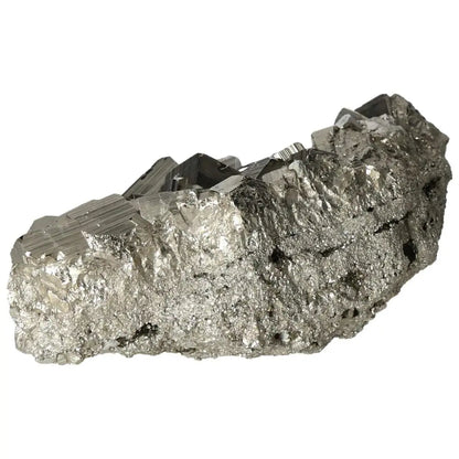 Superior quality pyrite cluster with geometric formations and metallic luster, showcasing nature's elegance and brilliance.