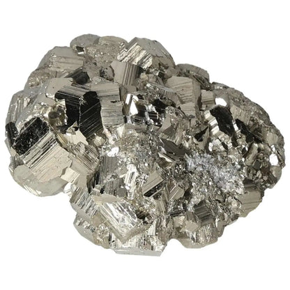Superior Quality Pyrite Cluster showcasing natural geometric formations and metallic luster