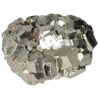 Superior quality pyrite cluster with geometric formations and metallic luster, showcasing natural elegance and intricate details.