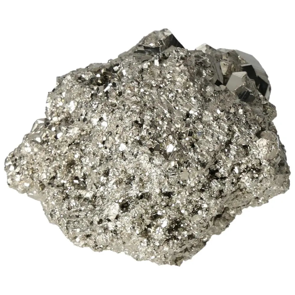 Superior quality pyrite cluster with geometric formations and metallic luster, showcasing natural elegance and intricate detail.