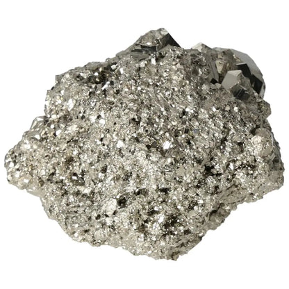 Superior quality pyrite cluster with geometric formations and metallic luster, showcasing natural elegance and intricate detail.