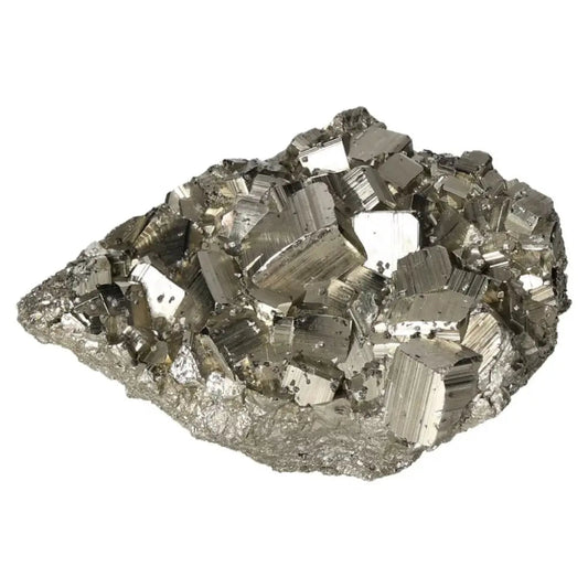 Superior quality pyrite cluster with natural cubic formations and metallic luster