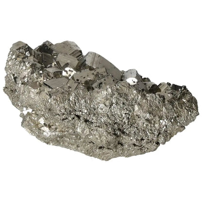 Superior quality pyrite cluster with geometric formations and metallic luster, showcasing natural elegance and intricate detail.