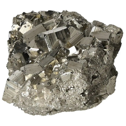 Superior Quality Pyrite Cluster with geometric formations and metallic luster, showcasing natural beauty and sculptural elegance.