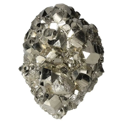 Superior quality pyrite cluster with geometric cubic formations and metallic luster, sourced from premium deposits.