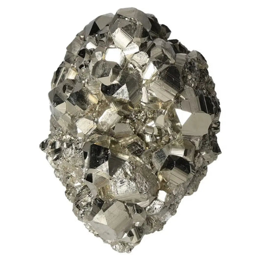 Superior quality pyrite cluster with geometric cubic formations and metallic luster, sourced from premium deposits.