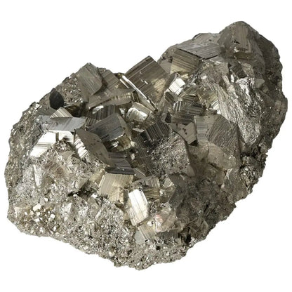 Superior quality pyrite cluster showcasing geometric formations and metallic luster, ideal for mineral collectors.