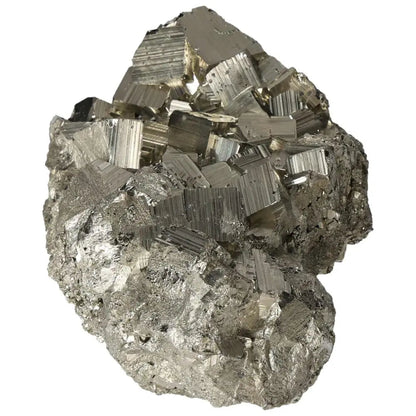Superior Quality Pyrite Cluster with geometric formations and metallic luster, sourced from premium deposits. Ideal for decor and collection.