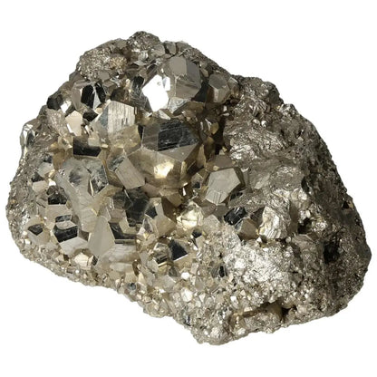 Superior quality pyrite cluster showcasing geometric formations and metallic luster, sourced from premium deposits.