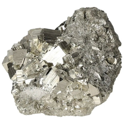 Superior quality pyrite cluster showcasing shimmering metallic luster and natural geometric formations.