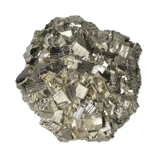 Superior Quality Pyrite Cluster showcasing geometric formations and metallic luster, sourced from premium deposits.