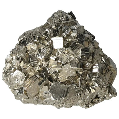 Superior Quality Pyrite Cluster with Metallic Luster and Geometric Formations