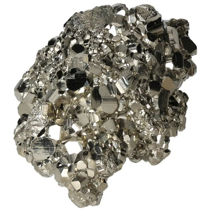 Superior quality pyrite cluster with geometric cubic formations showcasing metallic luster, ideal for collectors and natural decor enthusiasts.