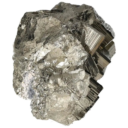Superior Quality Pyrite Cluster with cubic formations and metallic luster showcasing geometric brilliance.