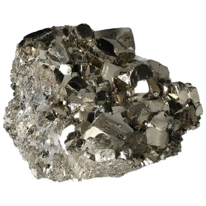 Superior Quality Pyrite Cluster showcasing vibrant metallic luster with geometric formations, perfect for collectors and enthusiasts.