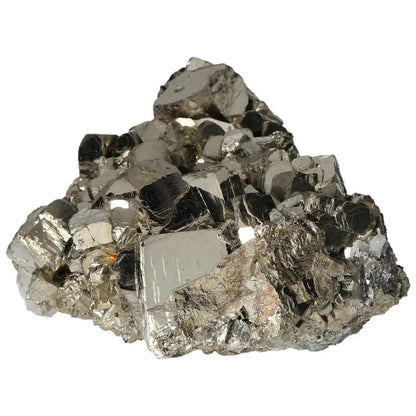 Superior Quality Pyrite Cluster with metallic luster and geometric formations, showcasing natural elegance and cubic brilliance.