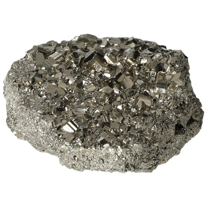 Superior Quality Pyrite Cluster with Geometric Formations and Metallic Luster