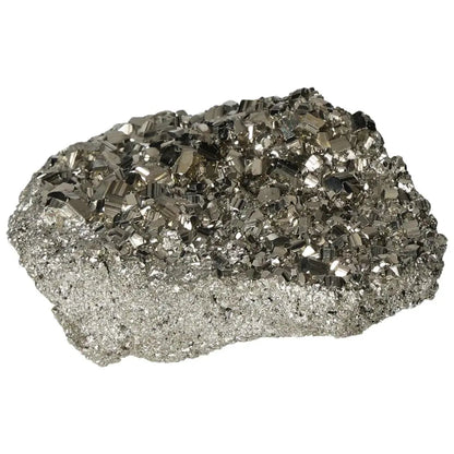 Superior quality pyrite cluster with geometric formations and metallic luster, showcasing natural elegance and brilliance.