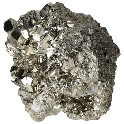 Superior Quality Pyrite Cluster showcasing natural cubic formations and metallic luster, sourced from premium deposits.