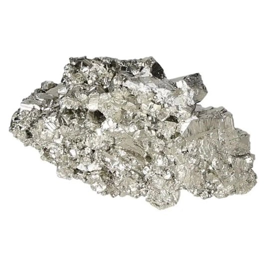 Superior quality pyrite cluster with cubic formations and metallic luster, showcasing geometric elegance.