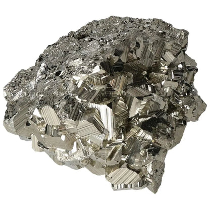 Superior Quality Pyrite Cluster showcasing metallic luster and geometric formations, perfect for collectors and natural decor.